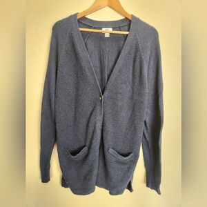 Women's Navy Blue Cardigan Sweater